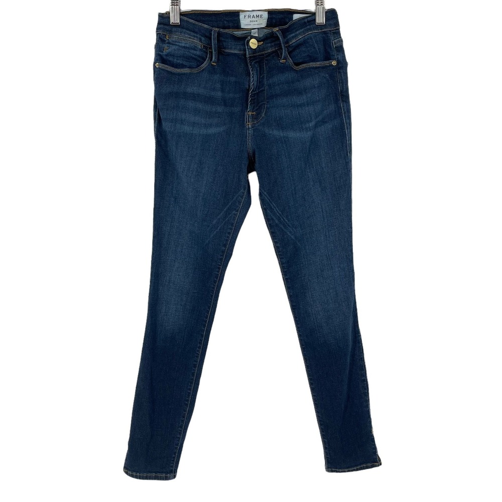 FRAME Le High Rise Skinny Jeans Size 27 Dark Wash‎ Modal Cotton Blend